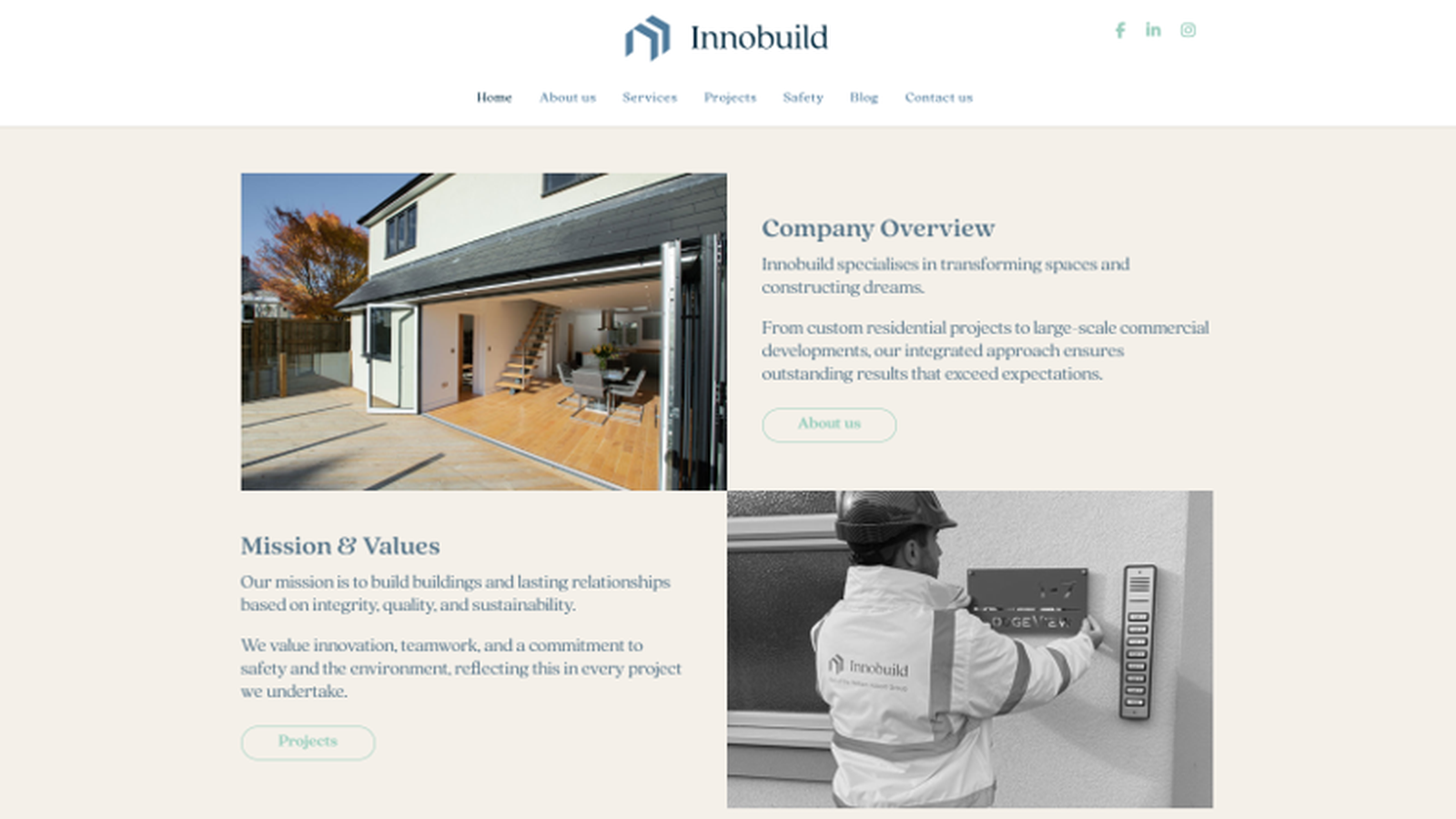 Innobuild website